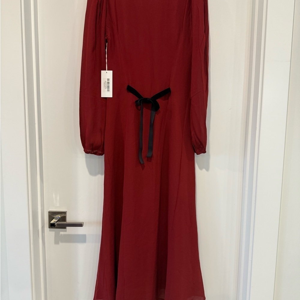 NWT Reformation Brogan Long Sleeve Button Front Midi Dress - Picture 5 of 7